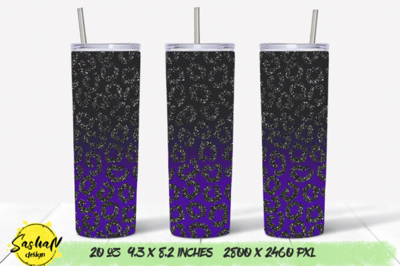 20 Oz Glitter Leopard Tumbler Wrap: Print Templates Graphics