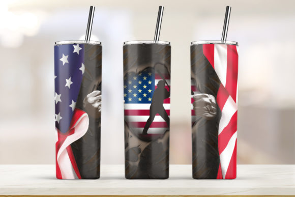 20oz Skinny Tumbler 4th of July: Graphics & Print Templates