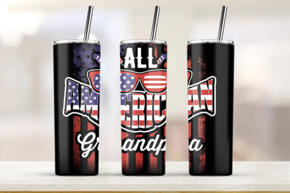 All American Grandpa 20oz Skinny Tumbler Graphics & Print Templates