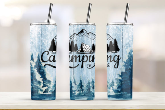 Camping Tumbler 20oz Skinny Graphics & Print Templates