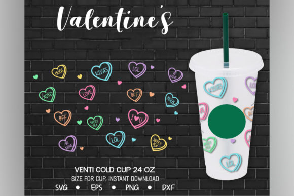 Candy Heart Venti Cold Cup: Graphics & Illustrations