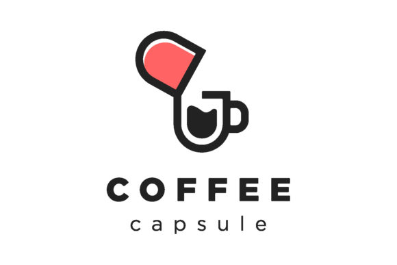 Capsule Coffee Cup Logo Graphics for Local Business Logos