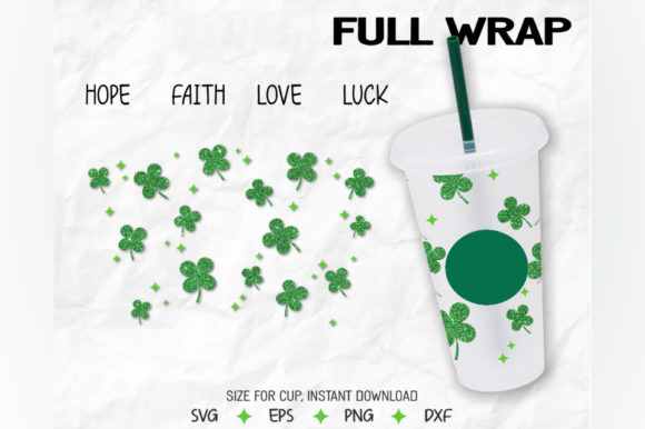 Clover Leaves Venti Cold Cup 24 Oz Graphics & Illustrations