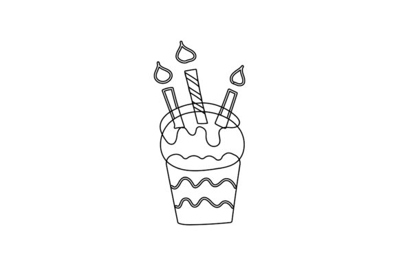 Cup Cake Theme Coloring Book as a Stitch-Ready Design