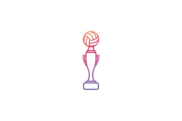 Cup Volleyball Sport Icon Gradient Graphics