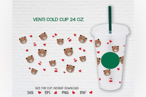 Cute Bear Love Illustrations: Venti Cup Design Review