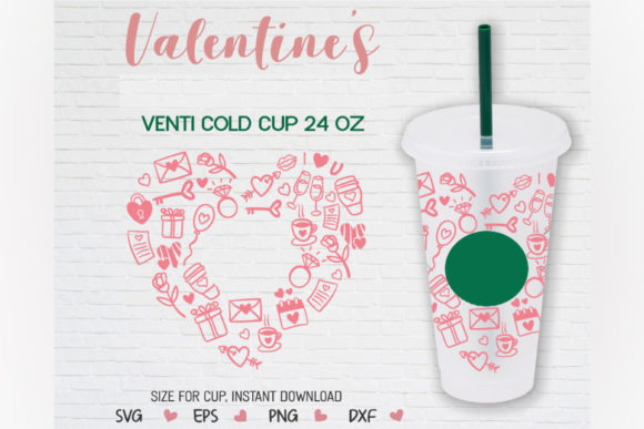 Heart Valentine Element: Cold Cup Graphics & Illustrations