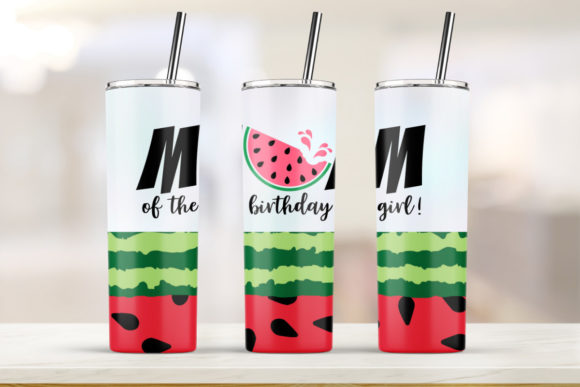 MOM Watermelon Drip Glitter: Tumbler Graphics & Print Templates