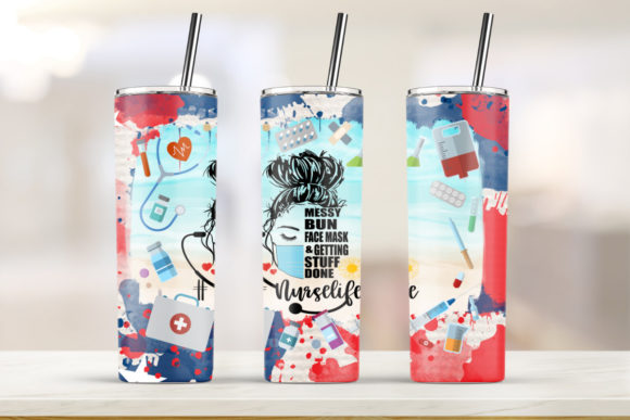 Nurse Glass Tumbler 20 Oz Skinny: Graphics & Print Templates