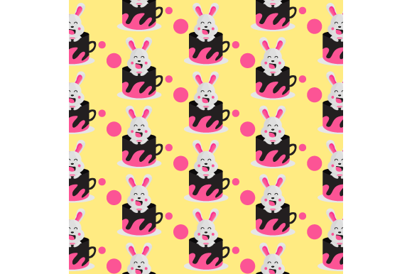 Seamless Pattern Inside Cup Animal Bunny: Graphics & Patterns Asset
