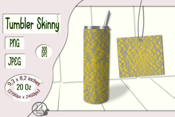 Skinny Tumbler Grey-Yellow Graphics & Print Templates