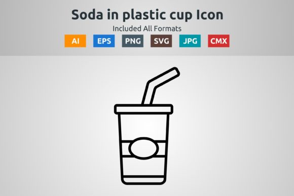 Soda in Plastic Cup Vector Outline Icon – Graphics & Icons Review