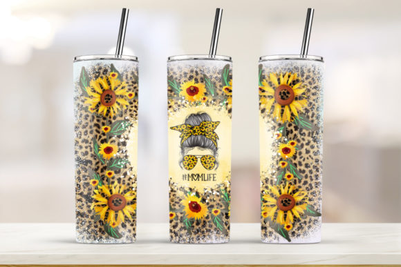 Sunflower Mom 20oz Skinny Tumbler Graphics & Print Templates