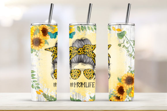 Sunflower Mom Life Skinny Tumbler Graphics & Print Templates