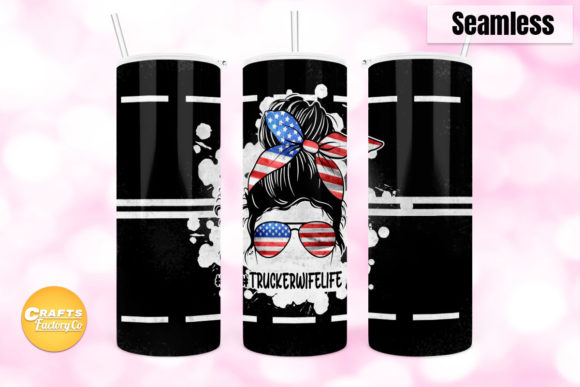 Trucker Wife Life Tumbler Graphics for Crafts