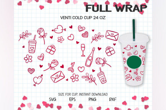 Valentine Element, Venti Cold Cup 24 Oz: Graphics & Illustrations