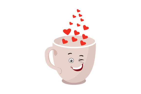 Valentine Kawaii Cup Graphics for Editorial Charm