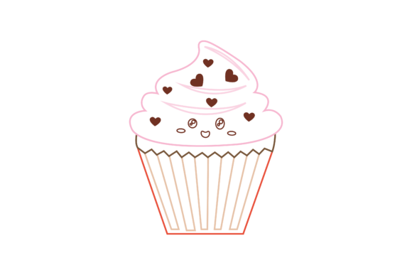 Valentine Kawaii Cupcake Graphics for Local Branding