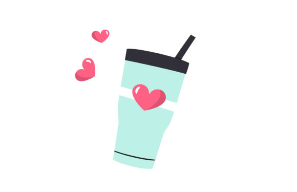 Valentine Love Tumbler Graphics for Romantic Illustrations