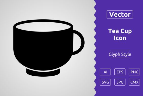 Vector Tea Cup Glyph Icon: Graphics & Icons Worth Selling