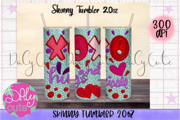 Xoxo Hugs and Kisses: A Versatile Tumbler PNG for Graphics and Print Templates